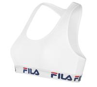Fila Brassière femme coton, top femme sportswear, soutien maximal sans comprimer, bretelle stretch - blanc M