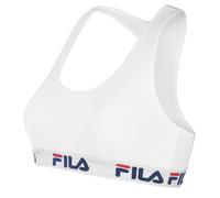 Fila Brassière femme coton, top femme sportswear, soutien maximal sans comprimer, bretelle stretch - blanc S