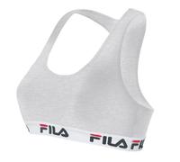 Fila Brassière femme coton, top femme sportswear, soutien maximal sans comprimer, bretelle stretch - gris S