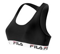 Fila Brassière femme coton, top femme sportswear, soutien maximal sans comprimer, bretelle stretch - noir XS