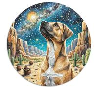 Fila brésilienne Puzzle 1000 Pièces Jeu Cadeau Unique Cute Chien de Compagnie Puzzle Rond Jeu D'Intelligence Adultes Et Enfants À Partir De 12 Ans1000pcs (67.5x67.5cm)