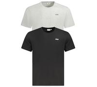 FILA Lot de 2 t-Shirts pour Homme, mélange Noir/Gris Clair, Taille M, Mélange Noir et Gris Clair, M