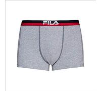 FILA Caleçon Homme Coton, Boxer Homme, Ultra-doux, Respirant (Lot de 2), Gris, L