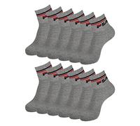 FILA Calza Lot de 6 paires de chaussettes de sport trois-quarts pour homme et femme, 400 gris chiné, 43-46