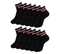 FILA Calza Lot de 6 paires de chaussettes de sport trois-quarts pour homme et femme - Couleur : noir - Article : -200 noir - Taille : 39-42, - 200 noir., 39-42
