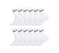 Fila Chaussettes Sportswear Homme Agréable, Socquettes Homme, N'irrite Pas, Durable (Lot de 12), Blanc, 43/46