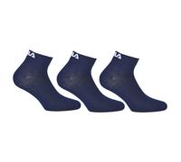 Fila Chaussettes de Quart Unisexe, 3 Paire - Courtes, Sport, Logo-Bund, Uni,