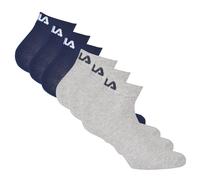 FILA Chaussettes Quarter Unisex 6 Paires, Mi-Courtes, Sport/Training, Logo