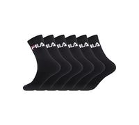 Fila Chaussettes Sport Homme Coton, Socquettes Homme, Confortable, Soft Touch (Lot de 6), Noir, 39/42