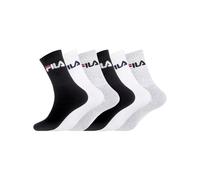 Fila Chaussettes Sport Homme Coton, Socquettes Homme, Confortable, Soft Touch (Lot de 6), Noir, Gris, Blanc, 43/46