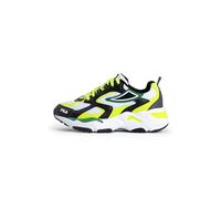 FILA Cr-cw02 Ray Tracer Kids Basket, Black Acid Lime, 33 EU