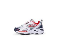 FILA CR-CW02 Ray Tracer Kids, Basket, White-Fila Navy-Fila Red,