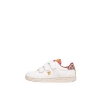 FILA Crosscourt 2 Nt Velcro Kids Basket, Blanc minéral Rouge, 32 EU