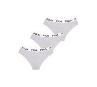 Fila Culotte Femme Coton, sous-vêtements Féminins, Confortable et Douce (Lot de 3), Taille S - Gris Clair