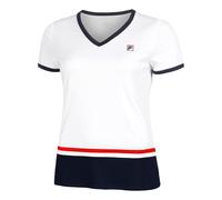 Fila Elisabeth T-shirt Femmes-Blanc,Bleu Foncé XS