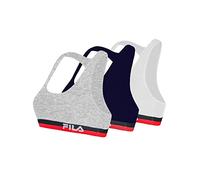 Fila Soutien-Gorge Sport, Brassière Femme, Running, Training (Lot de 3), Multicolore, S