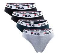 Fila Femmes Brésilien Slip - 4er Paquet, Logo-Bund, Coton Stretch, Unicolore