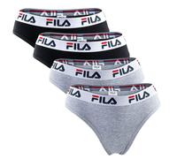 Fila Femmes Brésilien Slip - 4er Paquet, Logo-Bund, Coton Stretch, Unicolore