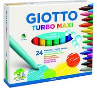 Fila Giotto Marqueurs Turbo Maxi Pointe Large 5 Mm Paquet De 24 Couleurs