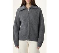 FILA Giovanni Relaxed High Collar Full-zip Knit Sweater Grey Mela Taille: L | Pulls en Maille Outlet | Femme | Gris