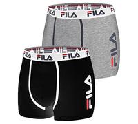 Fila Boxer Homme Coton, Calecon Homme, Durable, Ultra-doux (Lot de 2), Multicolore, S