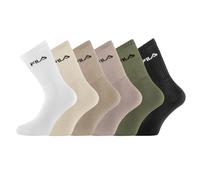 FILA FI/1/TNX6/F9581 Chaussettes, Beige/Marron/Kaki/Noir, 43-46 (Lot de 6) Homme