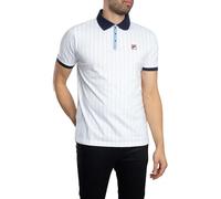 Fila Homme Polo Classique À Rayures Vintage, White/Navy/Vista Blue, L