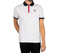 FILA Homme Polo Rayé Vintage Classique, White/Red/Peacoat, M