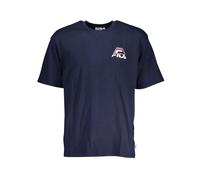 Fila, Homme, Tops, Bleu, Taille: L T-shirt en Coton Bleu avec Logo Imprimé