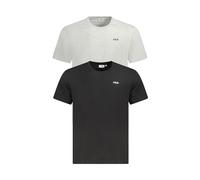 FILA Brod Tee/Double Pack T-Shirt, Mélange Noir et Gris Clair, XXL Hommes
