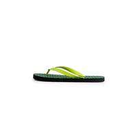 FILA Homme Troy Logo Slipper Tongs, Black Acid Lime, 42 EU