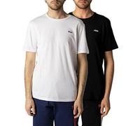 FILA Lot de 2 t-Shirts pour Homme, Beauté Blanc et Noir, M