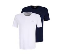 FILA Lot de 2 t-Shirts pour Homme, Blanc Vif/Bleu médiéval, S