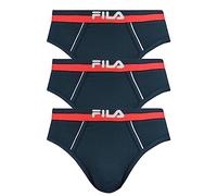 FILA Lot de 3 Slips pour Homme, Taille Logo, Urbain, Coton Stretch uni, Marine, M
