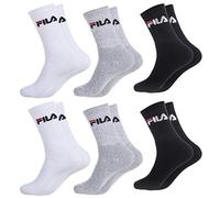 FILA Lot de 6 Paires de Chaussettes Sport Courtes et Longues (43-46, TEN95 Noir/Blanc/Gris)