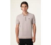 FILA Lucino Regular Knit Polo Shirt Taupe Gray Melange Taille: M | Polos Outlet | Homme | Le Noir