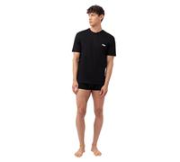 FILA Maillot de Corps Homme, T-Shirt Homme 100% Coton, Regular fit & Col Rond (Lot de 2), Taille S - Noir