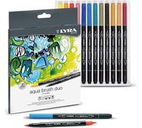 FILA Marqueurs Lyra Aqua Brush Duo Set 10 pcs Black Conical Ink Tip