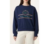 FILA Parella Relaxed Graphic Crewneck Sweatshirt Black Iris Taille: L | Pulls Outlet | Femme | Le Noir