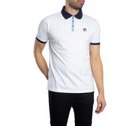 Fila Pour des hommes Polo classique à rayures vintage, blanc