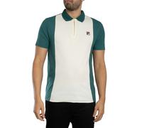 Fila Pour des hommes Polo Pierro Cut & Sew à fermeture éclair, blanc