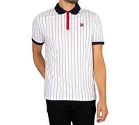 Fila Pour des hommes Polo rayé vintage classique, blanc