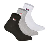 Fila Quart Chaussettes Unisexe, 3 Paire - Courtes, Sport, Logo-Bund, Uni, 35-46