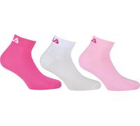 FILA Quarter Chaussettes Unie, 3 Paires - Chaussettes courtes, Sport, logo à la taille, uni, 35-46 Pink Panther 39-42 (6-8 UK)