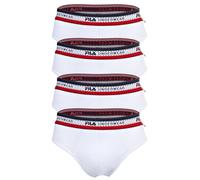Fila Slip pour Homme, 4er Paquet - Slip, Logo Ceinture, Coton Stretch, Unicolore
