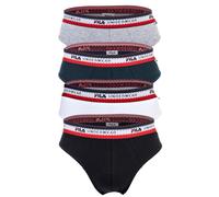 Fila Slip pour Homme, 4er Paquet - Slip, Logo Ceinture, Coton Stretch, Unicolore