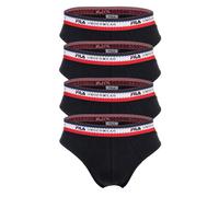 Fila Slip pour Homme, 4er Paquet - Slip, Logo Ceinture, Coton Stretch, Unicolore