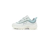 FILA Strada Logo Kids Basket, Marshmallow White Blue Glow, 32 EU