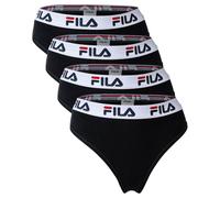 Fila String Dames, 4er Paquet - Logo-Bund, Coton Stretch, Unicolore