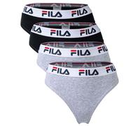 Fila String Dames, 4er Paquet - Logo-Bund, Coton Stretch, Unicolore
